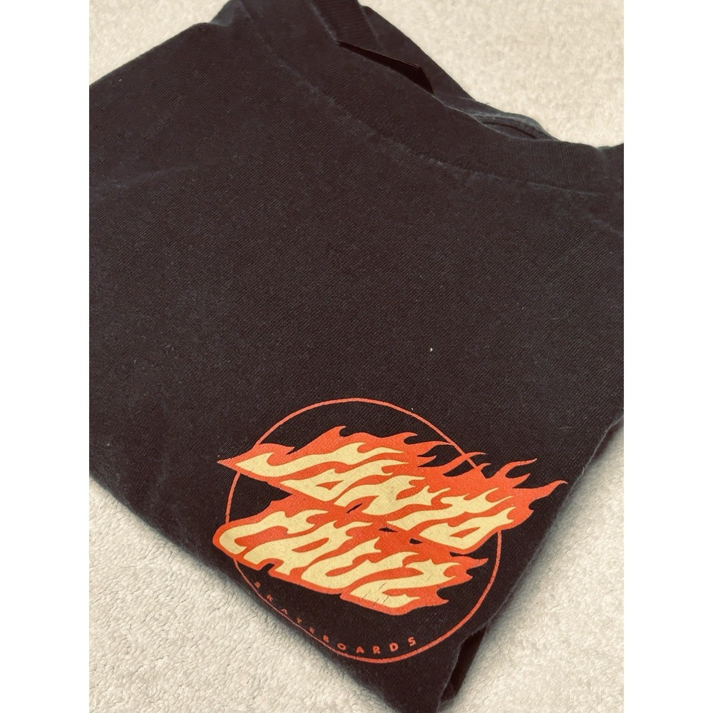 Santa Cruz Flame Dot Graphic Tee - Black - Size M - Great Shape